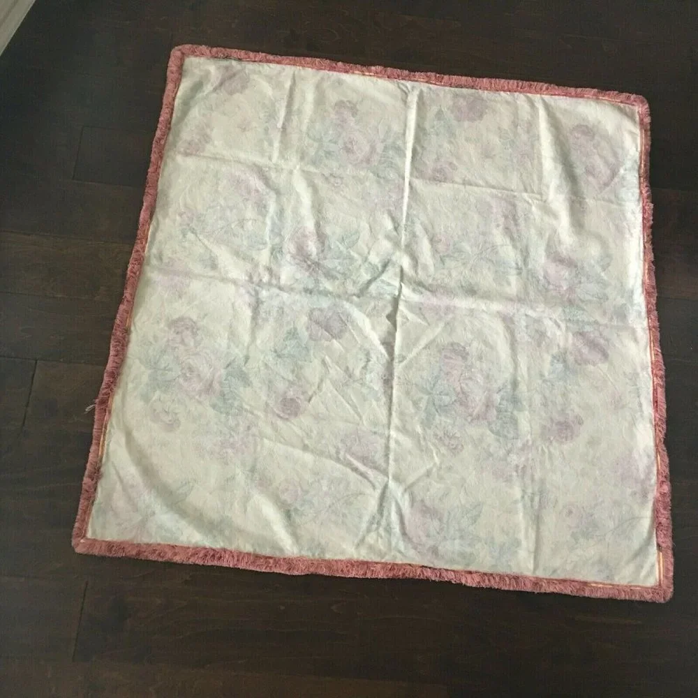 Vintage Rose Floral Fringe Upholstery Tablecloths Fabric French Cottage